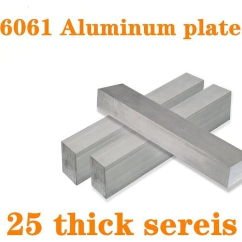 1pc 6061 Aluminum Flat Bar Flat Plate Sheet 25mm thick series with Wear Resistance For Machinery Parts