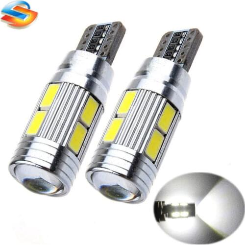 10PCS T10 10SMD 5630 5730 White LED for W5W 194 168 2825 Car Side Wedge Light Automotive T10 LED Light Bulbs Replacement Parts