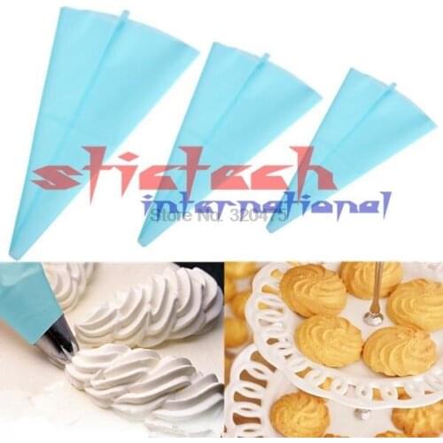 By dhl or ems 100pcs Silicone Icing Piping Cream Pastry Bag Cake Decorating Tool Free Shipping