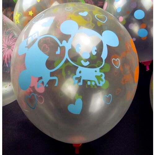 100 pcs 12inch Thicken 2.8g Clear Latex Balloons Inflatable Transparent print Balloons For Birthday Wedding Globos Party Decor
