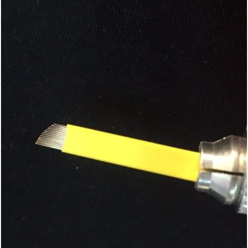 200pcs/lot Permanent Makeup Eyebrow Tattoo Bevel Blades 14 Flex 0.20mm Needles for Manual Eyebrow Tattoo Pen Free Shipping