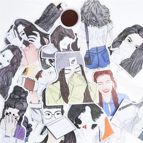 21pcs Kawaii cute Fashion girls Daily Journal Decorative Stationery Craft Stickers Scrapbooking DIY Diary Album Stick Label