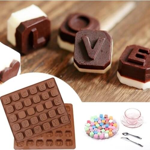 26 English Letters 4 Whiteboard Chocolate Silicone Mold Candy Ice Cube Mold Pastry Soap Mold Fondant Cake DIY Cake Baking Tools
