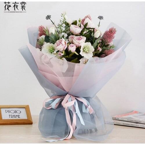50cm*10 yards Thick Grid Gauze Flower Wrapping Paper Bouquet Packaging Mesh Flowers Wrapping Paper Material Yarn