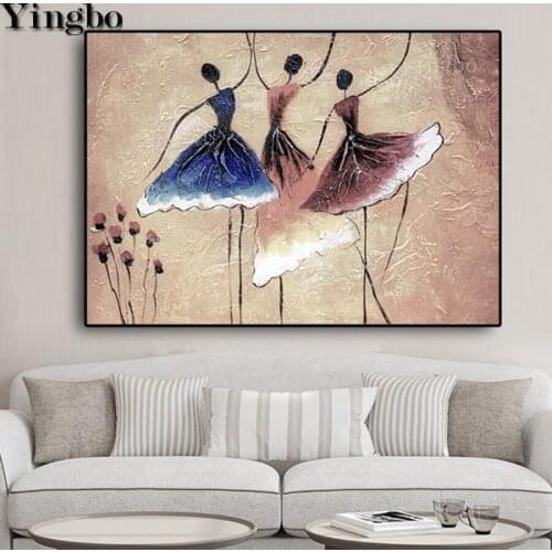 5D Diamond Painting Full Square round African woman Diamond Mosaic rhinestone retro ballerina girl flower Diamond Embroidery