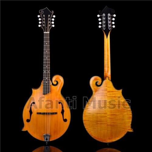Afanti Solid Spruce top / Solid Flamed Maple Back & Sides / Left hand F Octave Mandolin (AMB-012)