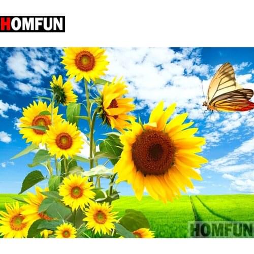 HOMFUN Full Square/Round Drill 5D DIY Diamond Painting "Yellow flower" Embroidery Cross Stitch 5D Home Decor Gift A14374