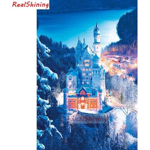 5D Diy Diamond Painting Cross Stitch full Square Diamond Embroidery Swan Castle, Germany picture for room Decor H1708