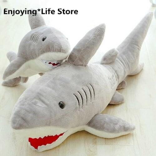 70cm Big Cartoon Shark Soft Plush Toys Pillow Stuffed Cushion Animal Adult Kids Travel Pillow Body Pillow Neck Pillow Bed Pillow