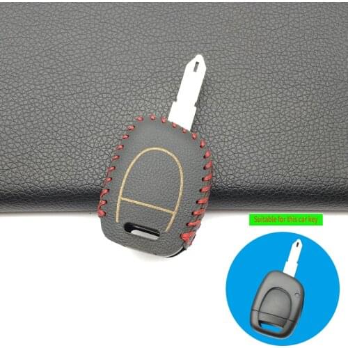 Genuine Leather key car cover body replacement In the form of a shell for Renault Twingo Clio Master Kango 1 Buttons key case