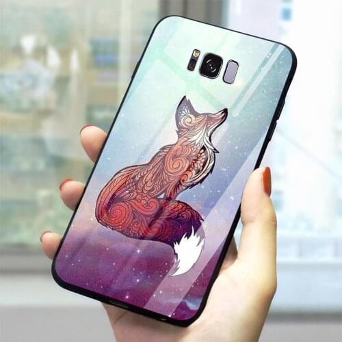 Fox Cat Phone Case for Samsung Galaxy S8 A70 A60 M40 A50 A40 A20 A30 A10 S7 Edge S9 Plus S10 Cover Tempered Glass