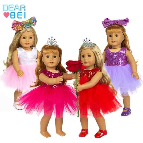 D&B Doll Clothes Rainbow Skirt Choose Our Generation For 18 Inch American Doll&Born Baby Doll Clothes 43 cm