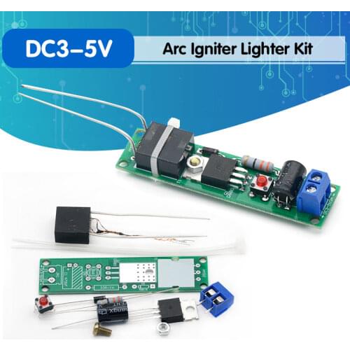 DC3-5V DIY Kit High Voltage Generator Arc Igniter Lighter Kit for DIY Electronic Production Suite