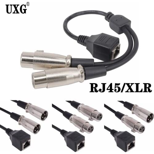 Dual XLR male to RJ45 female audio cable,Network Interface female to XLR female Audio signal transmission