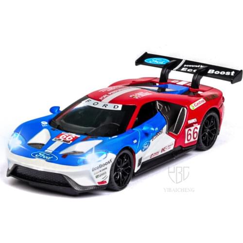 1:32 FORD-V8 Toy Car Metal Model Pull Back Car Sound Light Diecasts Toy Vehicles Wheel Super Racing Car Toys For Boys Model