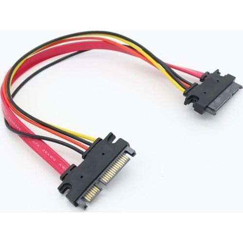 7+15 Pin Serial SATA Data Power Combo Extension Cable 1pcs Serial Power Adapter Cable ATA SATA To HDD Cable Connector Conterver