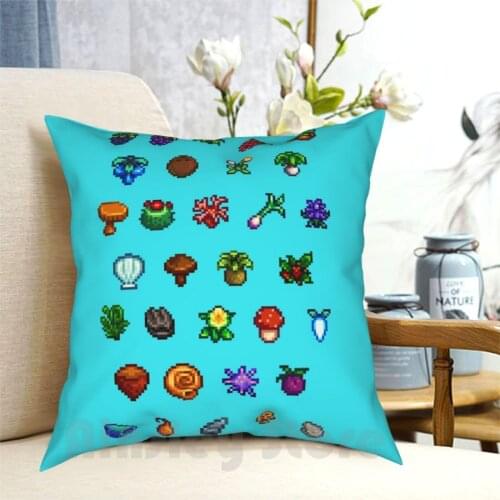 Stardew Valley-Forage Set Pillow Case Printed Home Soft DIY Pillow cover Stardew Valley Forage Items Pixel Phone Case