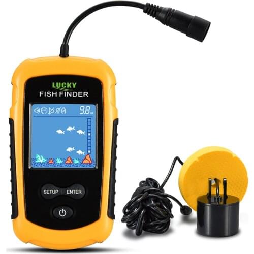 LUCKY FFC1108-1 2.0" HD LCD Color Screen Portable Wired Fish Finder 100M Depth Range Sonar Echo Sounders Fishing Finder