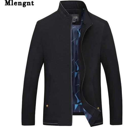 Men Baggy Stand Collar Jacket For Spring Autumn 2019 Classic Solid 3 Colors Windbreaker Outerwear New Male Trench Coat Business