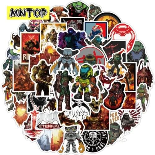 10/30/50Pcs/set Shooting Game Doom Graffiti Stickers For Skateboards Laptop Luggage Toy Guitar Refrigerator Motorcycle Computer