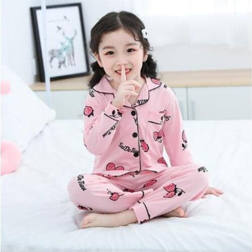 New Autumn Kids Pajamas Girls Sleepwear Nightwear Baby Infant Clothes Elephant Cartoon Pijamas Set Cotton Childrens Pyjamas