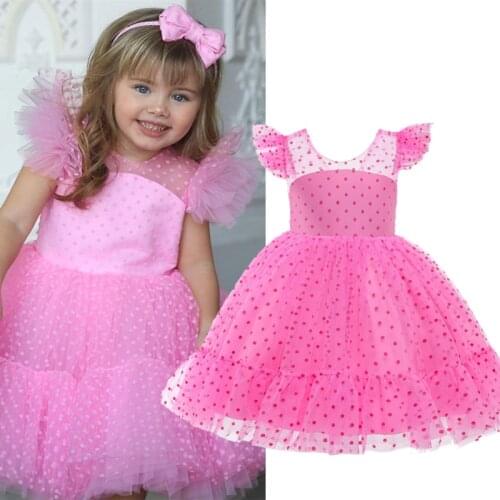 Girls Tulle Princess Dress For Kids Elegant Wedding Birthday Party Prom Dresses Children Communion Bridesmaid Evening Clothes