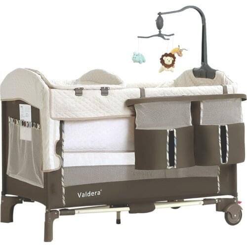 Valdera Portable Multifunctional Folding Crib A Substitute for Newborn Baby Rocking Bed Game Bed Kids Bed Baby Bed Fence