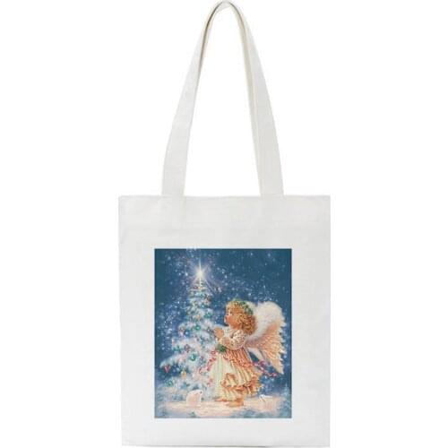 Daily Travel School Bag Students Angel Friends Print Harajuku Vintage Cartoon Casual Female Funny Female Shoulder Canvas Bags