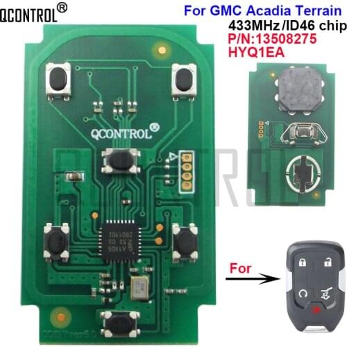 QCONTROL Car Remote Key Circuit Board for GMC Acadia Terrain 2017 2018 2019 2020, Fob 5 Buttons - FCC ID: HYQ1EA P/N: 13508275