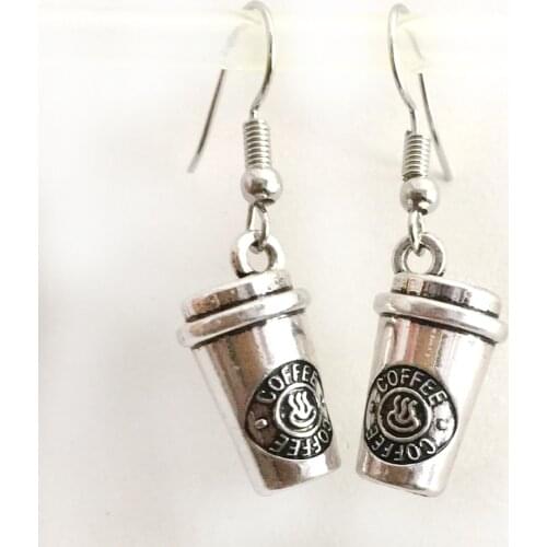 DIY Earring Necklace&Bracelet Jewelry Making Baroque 3D Lobster Clasp Enameled To Go Coffee Cup Slide Charm earring