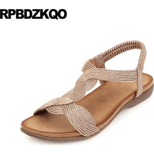 Summer Ladies Beach T Strap Slip On Shoes Silver Girls Gold Big Size 11 Holiday Comfortable Women Sandals Flat Casual Black 2021
