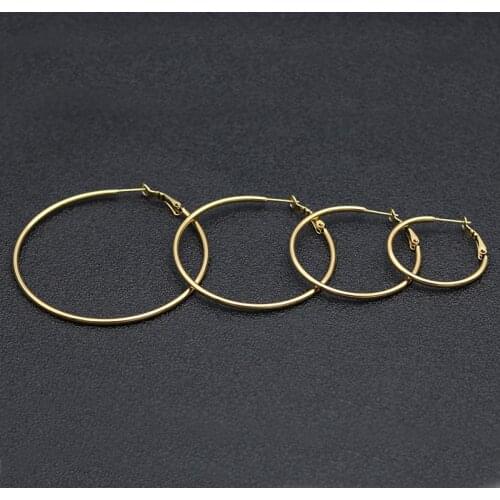 2 Pairs 50mm Fashion Female Earrings Hoops Rose Gold Hoop Earrings for Womens Girls Sensitive Ears