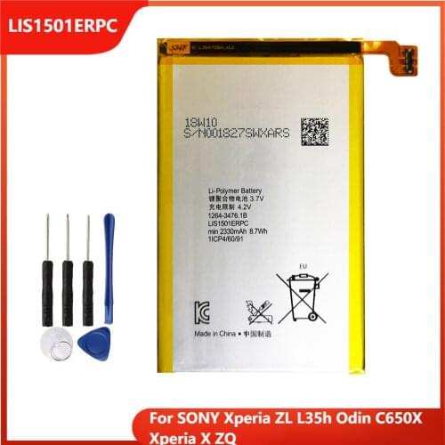 Replacement Phone Battery LIS1501ERPC For SONY Xperia ZL L35h Odin C650X Xperia X ZQ Rechargable Batteries 2300mAh