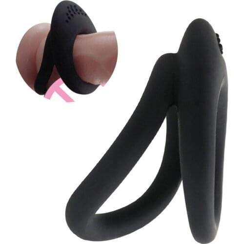 Enlargement Condoms Double Bondage Erection Time Delay Extender Cock Ring Male Sex Toys Silicone Penis Rings Sex Shop For Men