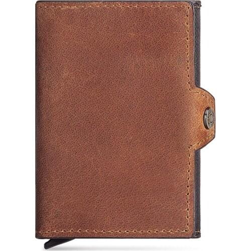 Cowhide Genuine Leather Vintage Short Hasp Card Holder ID Card Credit Card Cover Leisure Men Women Coin Purse Wallets for Cards