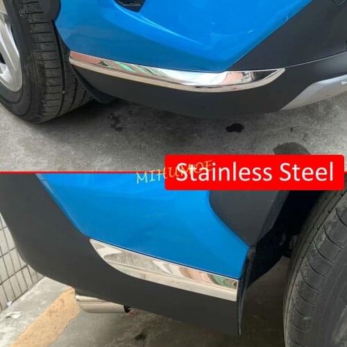 Stainless Steel Front + Rear Bumper Corner Cover Protector Guard For 2019-2021 Toyota RAV4