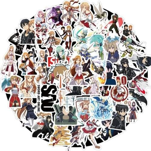 10/50pcs/pack Sword Art Online Japanese Anime Stickers for Furniture Wall Desk DIY Chair Toy Car Trunk TV Guitar Motorcycle