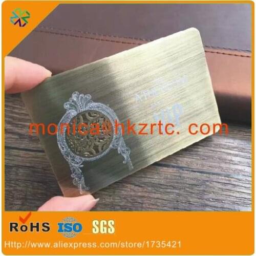 100pcs/lot)Luxury cards!both side brushed effect color custom plated special metal business cards printing