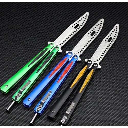 3 Butterfly in knife Trainer Knife Jilt Knife Zinc Aluminum Handle Free-swinging Knife EDC Camping Knife Folding Knfie