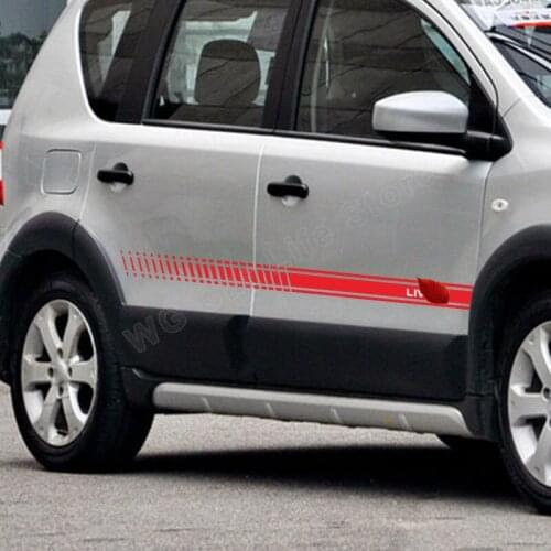 Car Side Stickers For Nissan Livina Car Body Decor Vinyl Decals Auto Tuning Accessories Racing Sports Long Stripe Sticker