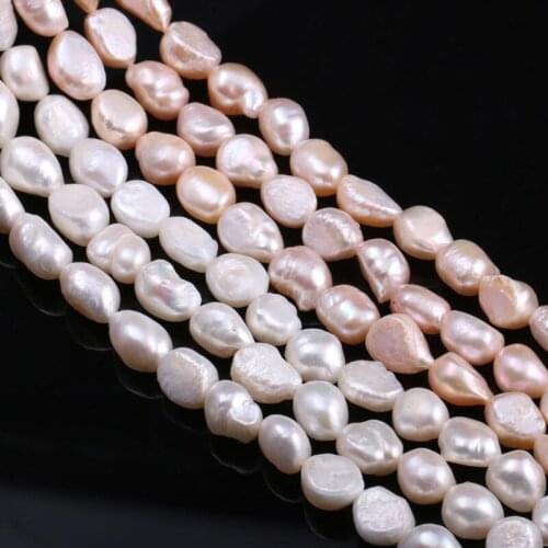 Irregular Pearl Natural Freshwater Pearl Beads White Pink Loose Beads for Bracelet Necklace Jewelry Making DIY Size 10-11mm
