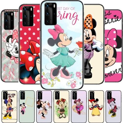 Meet Minnie Mouse Phone Case For Huawei P40 p30 P20 10 9 8 Lite E Pro Plus Black Etui Coque Painting Hoesjes comic fas