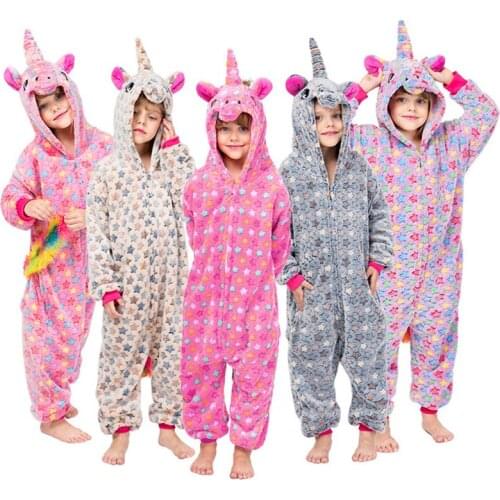 Children Kigurumis Unicorn Clothes Kids Onesie Animals Pegasus Jumpsuit Pajamas Sleepwear Girl Boy Party Child CosplayCostume