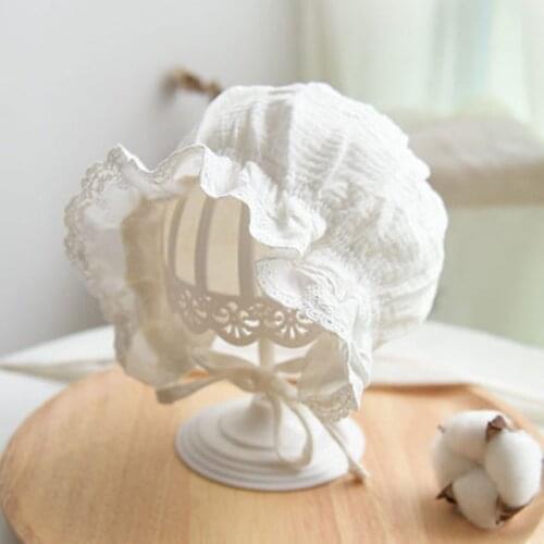 Children hat baby cute hats Autumn Pure cotton baby hat female baby princess lace court hat infant summer sun hat