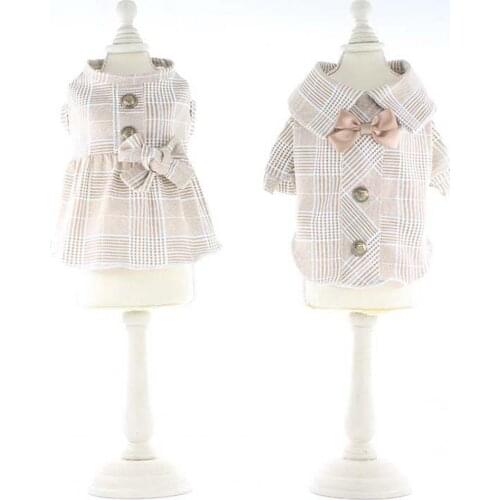 Pet Colthes Plaid Design Easy-wearing Skin-friendly Pet Dog Dress for Outdoor mascotas