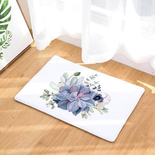 Green Plants Printing Doormat Home Decoration Non-slip Floor Mat Door Mat for Living Room/Bathtoom/Hallway/Outdoor