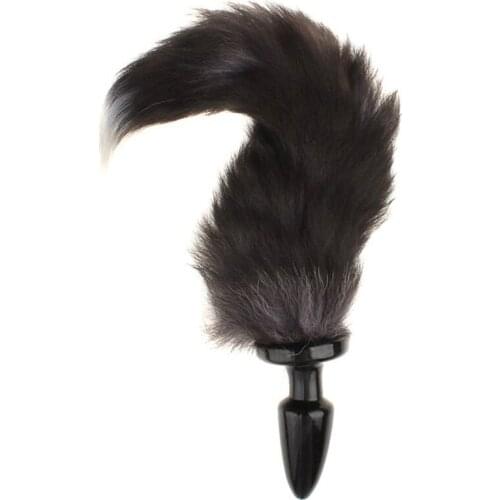Erotic Sexual Silicone Anal Plug Tail Butt Plug with Fluffy Fox Tail Buttplug Dildo Fore Play Adult Games Sex Toys for Woman