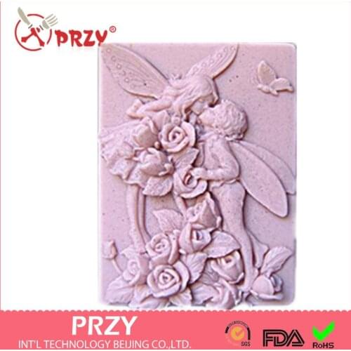Shape Handmade Soap Mold Candle Molds Silicon Flower Valentines Day DIY Fairy Lovers Moulds Silicone Rubber Mould Form of Cake
