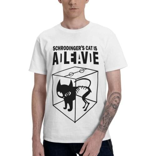 Geek Schrodingers Cat T Shirt Men Short Sleeve 100% Cotton T-shirt The Big Bang Theory TV Show Tee Tops Harajuku Tshirts Gift