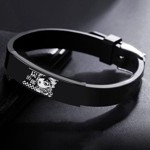 Hot Anime Demon Slayer: Kimetsu No Yaiba Bracelets Sun Goddess Logo Alloy Women Mens Leather Bracelet Gifts